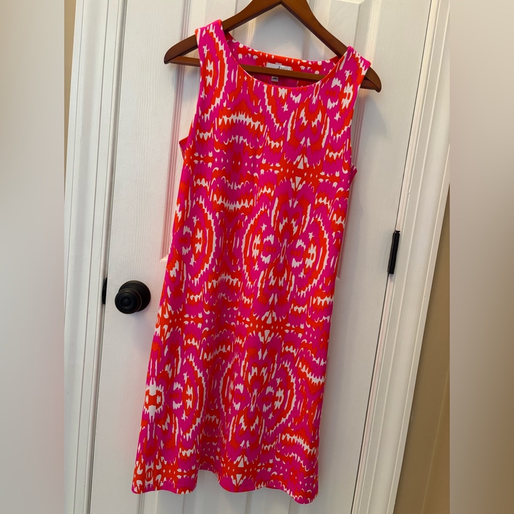 Jude Connally dress Vibrant Pink & Orange Patterned Dress sleeveless